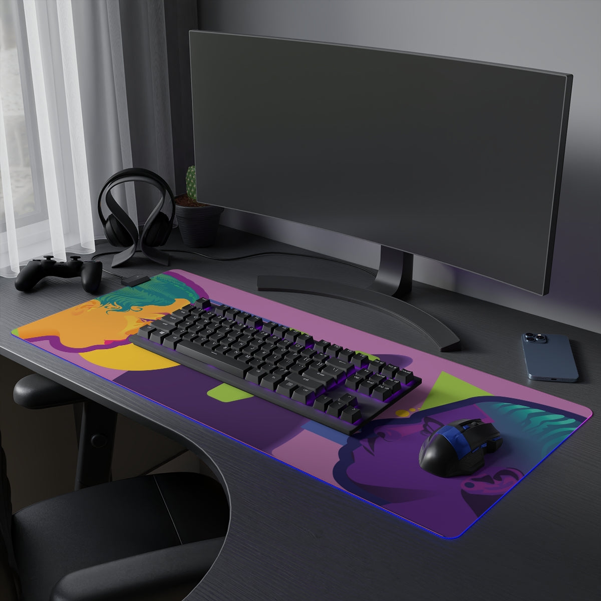 "Wavy" LED Gaming Mouse Pad