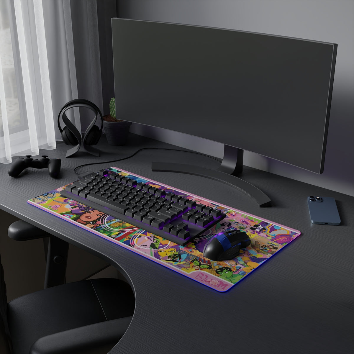 "6 Year Bloom"  LED Gaming Mouse Pad